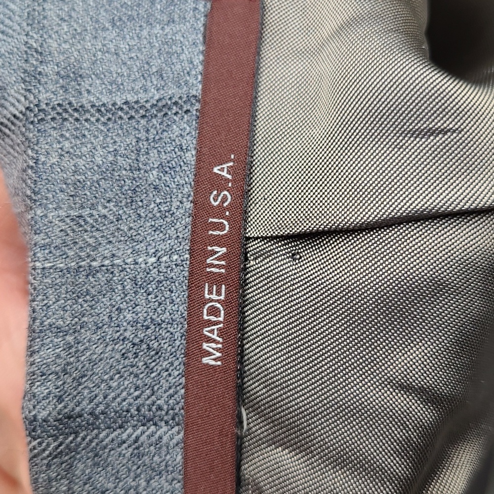 HICKEY FREEMAN Beacon Grey Plaid Worsted Wool Silk Blend‎ 38 R Sport Coat Blazer - Picture 7 of 10